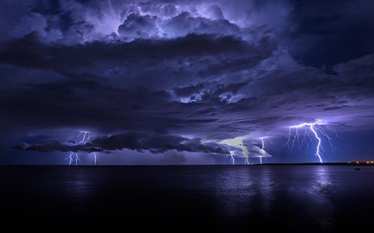 Lightning storm off Cooke Point, Port Hedland, Australia